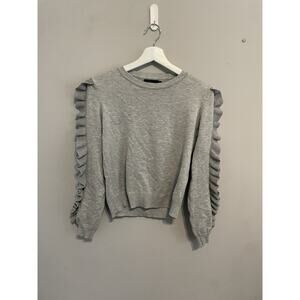 By Nancy‎ Ruffle Sleeve Sweater. Grey. Size Small